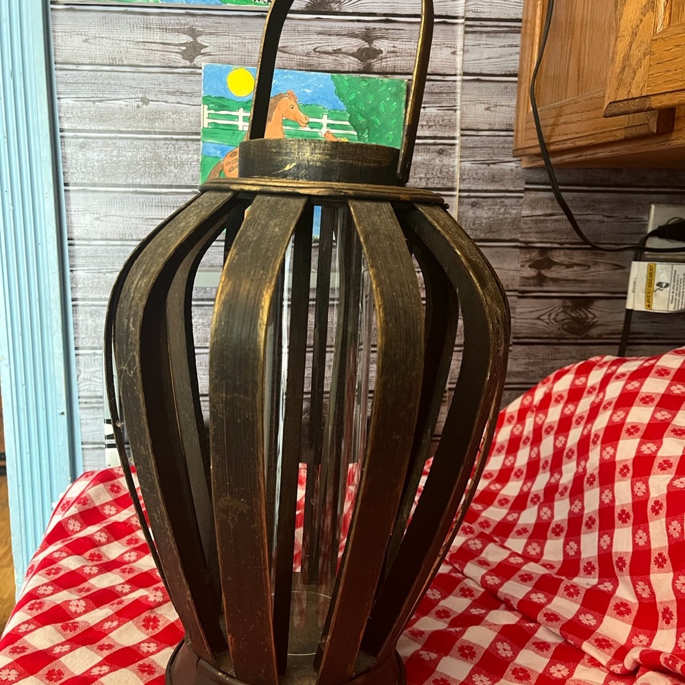 Decorative Black & Gold Lantern Candle Holder - Home Accents